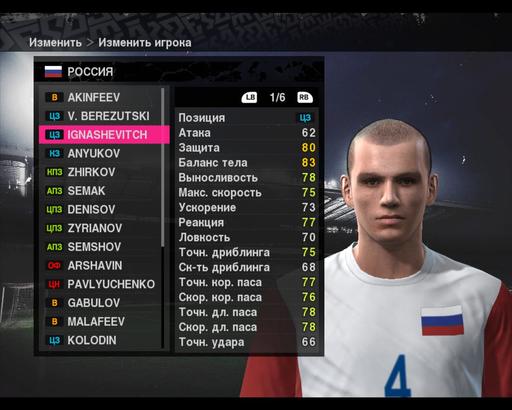 Pro Evolution Soccer 2010 - Сборная России в PES 2010.